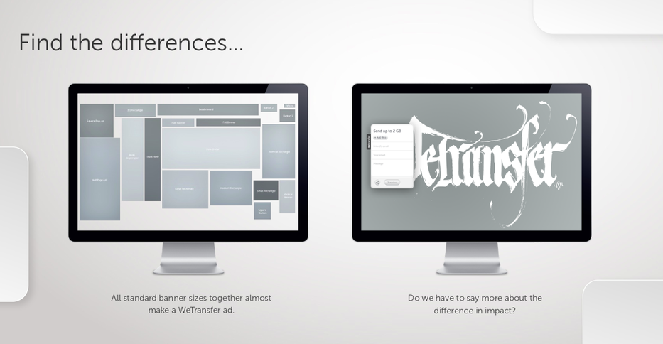 Infographie montrant la différence entre les formats publicitaires numériques traditionnels et la publicité plein écran.